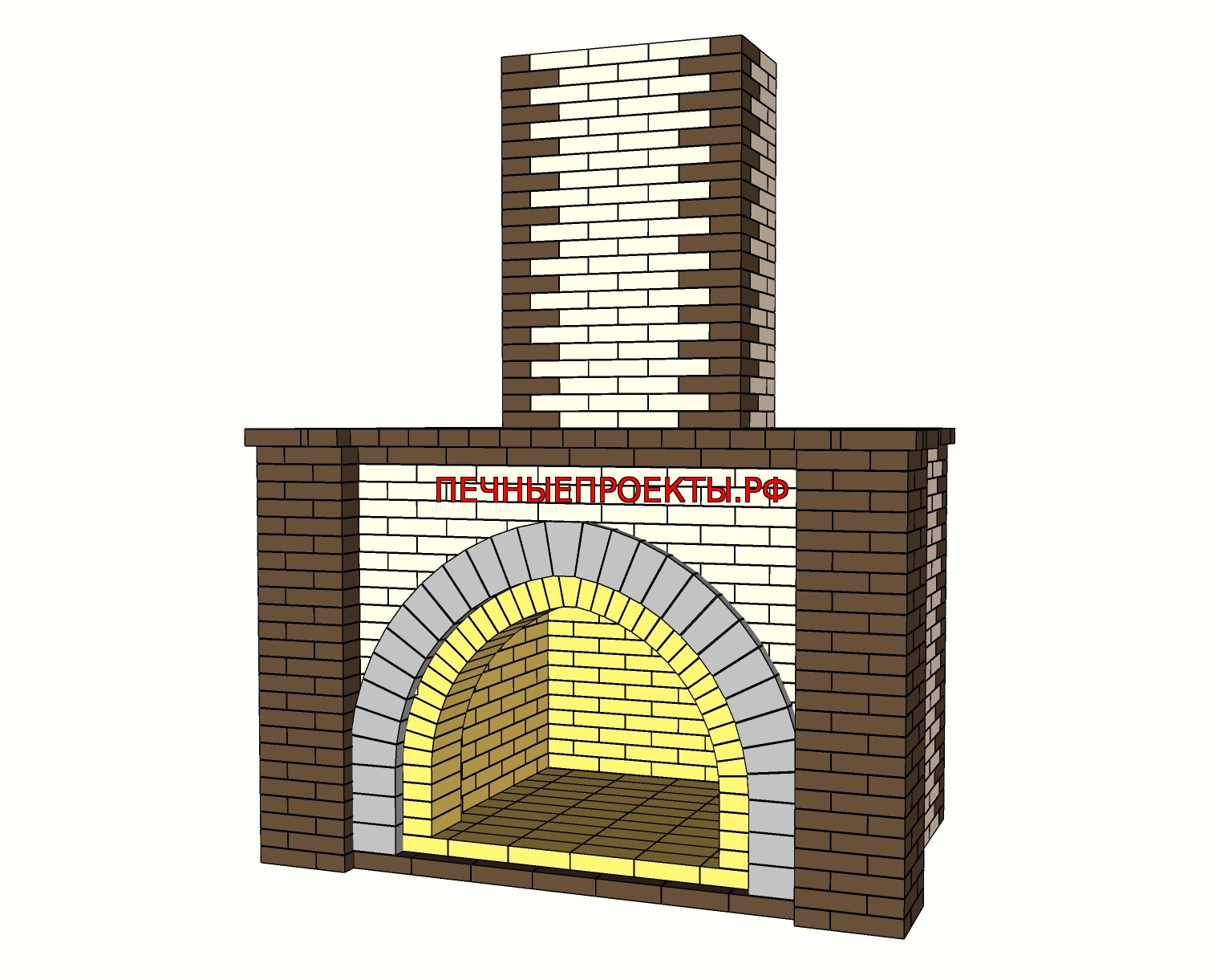 Проект  камина с аркой